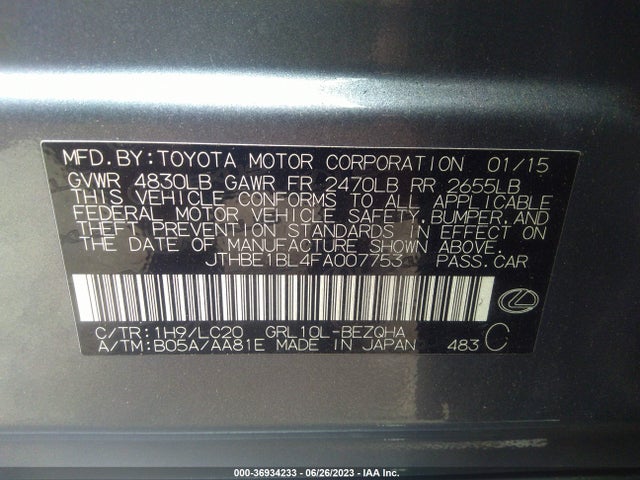 Lexus GS 350 2015 JTHBE1BL4FA007753 Image 9