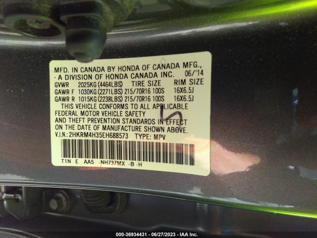 Honda CR-V LX 2014 2HKRM4H35EH688573 Image 9