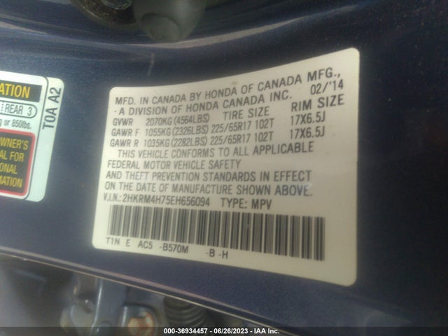 Honda Cr-v Ex-l 2014 2HKRM4H75EH656094 Image 16