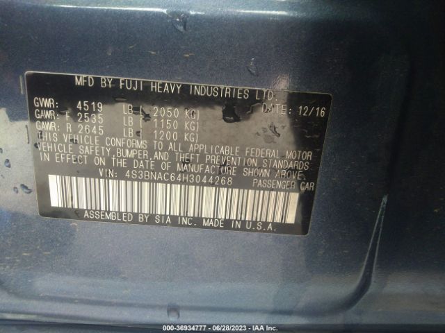 4S3BNAC64H3044268 Subaru Legacy Premium