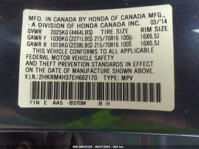 Honda CR-V LX 2014 2HKRM4H37EH662170 Image 9