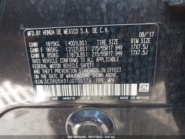 Honda HR-V LX 2018 3CZRU5H31JG700379 Image 9