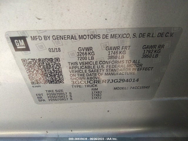 Chevrolet Silverado 1500 Lt 2018 3GCUCRER7JG294014 Image 9
