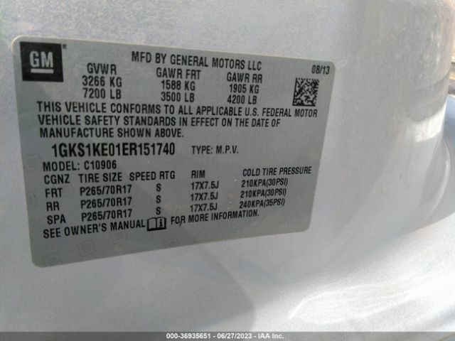 1GKS1KE01ER151740 GMC Yukon Xl Slt