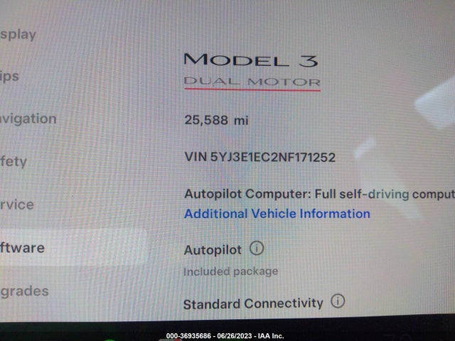 Tesla Model 3 Performance 2022 5YJ3E1EC2NF171252 Image 7