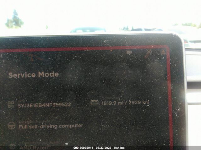 5YJ3E1EB4NF359522 Tesla Model 3 Long Range