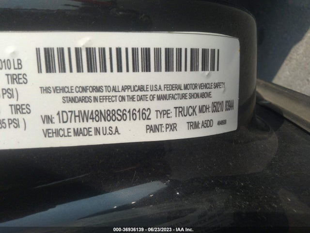 2008 DODGE DAKOTA SLT VIN: 1D7HW48N88S615152