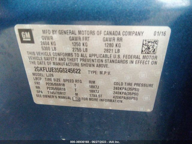 2GKFLUE35G6245622 GMC Terrain Slt