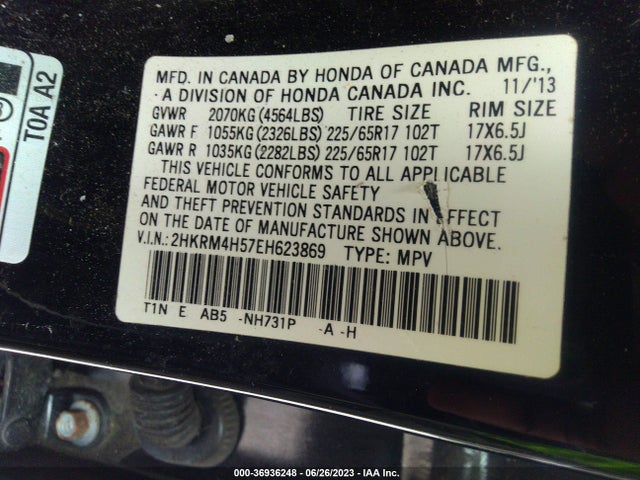 Honda CR-V EX 2014 2HKRM4H57EH623869 Image 9