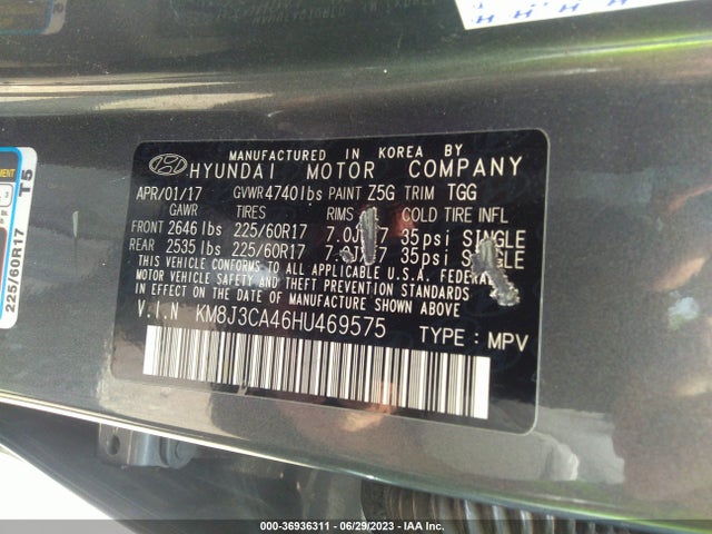 Hyundai TUCSON SE 2017 KM8J3CA46HU469575 Image 9