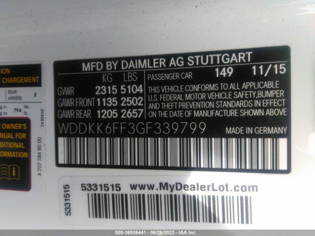 Mercedes-Benz E-class E 400 2016 WDDKK6FF3GF339799 Image 16