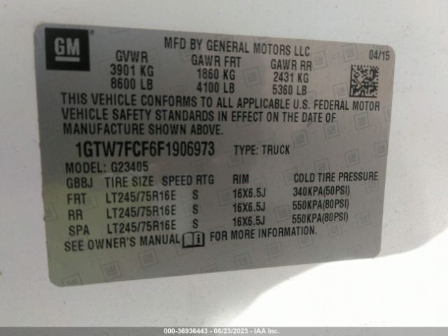 1GTW7FCF6F1906973 GMC Savana 2500 Work Van