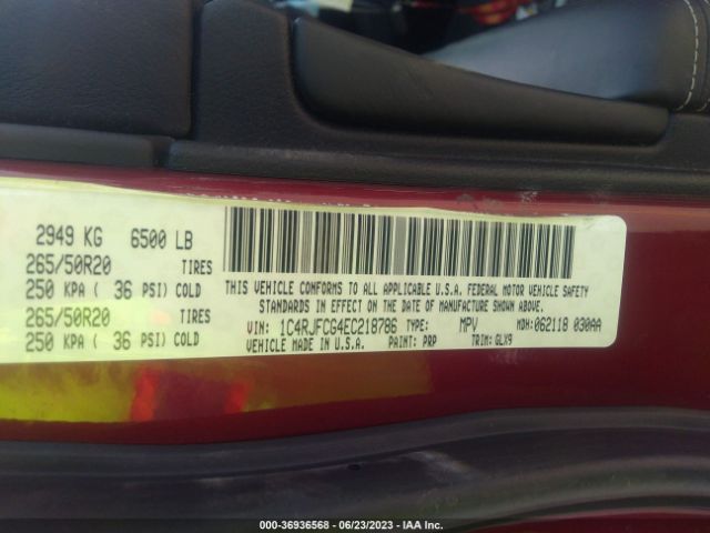 1C4RJFCG4EC218786 Jeep Grand Cherokee Overland
