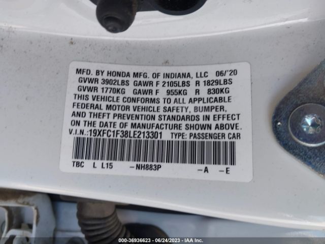 19XFC1F38LE213301 Honda Civic Sedan Ex