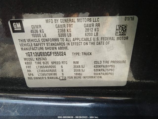 1GT12UE83GF155024 GMC Sierra 2500hd Denali