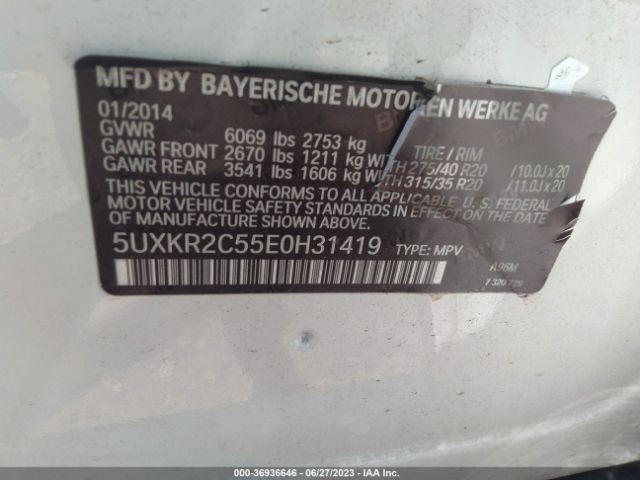 5UXKR2C55E0H31419 BMW X5 Sdrive35i