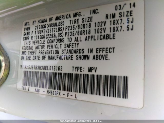 5J8TB3H38EL018163 Acura RDX
