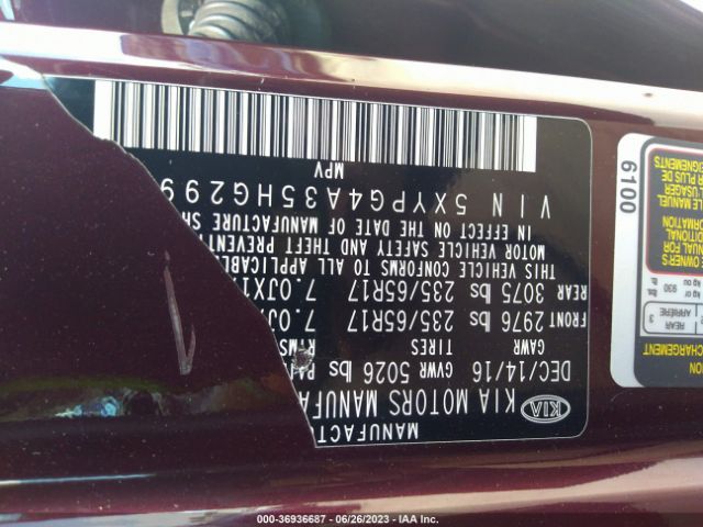 5XYPG4A35HG299288 KIA SORENTO LX