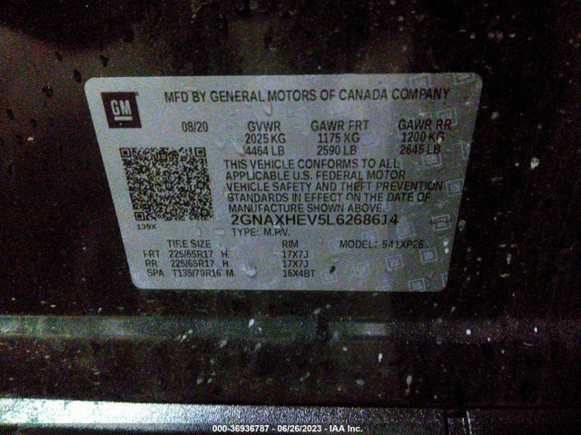 Chevrolet EQUINOX LS 2020 2GNAXHEV5L6268614 Image 9