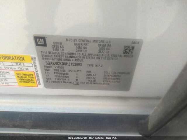 5GAKVCKD0HJ152993 Buick Enclave Premium