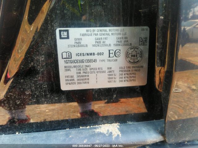 1GTG6CE30G1356549 GMC Canyon 4wd Sle