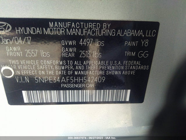 Hyundai Sonata Sport 2017 5NPE34AF5HH542409 Image 15