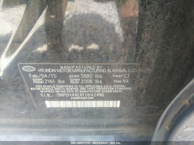 Hyundai ELANTRA SE 2015 5NPDH4AE6FH642486 Image 15