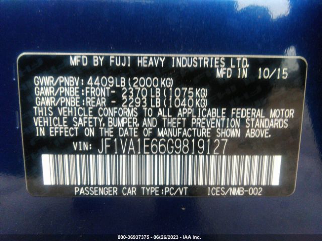 JF1VA1E66G9819127 Subaru Wrx Premium