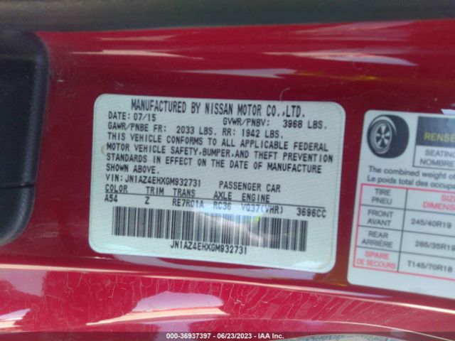 JN1AZ4EHXGM932731 Nissan 370Z