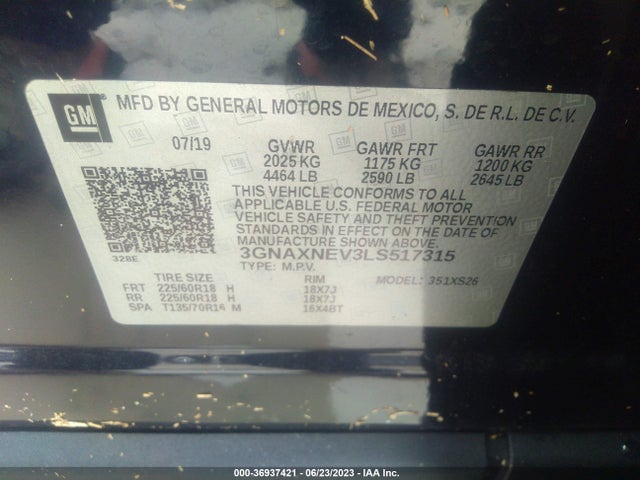 Chevrolet Equinox Premier 2020 3GNAXNEV3LS517315 Image 9