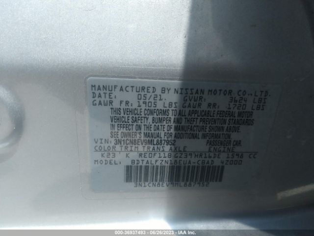 3N1CN8EV9ML887952 Nissan VERSA SV