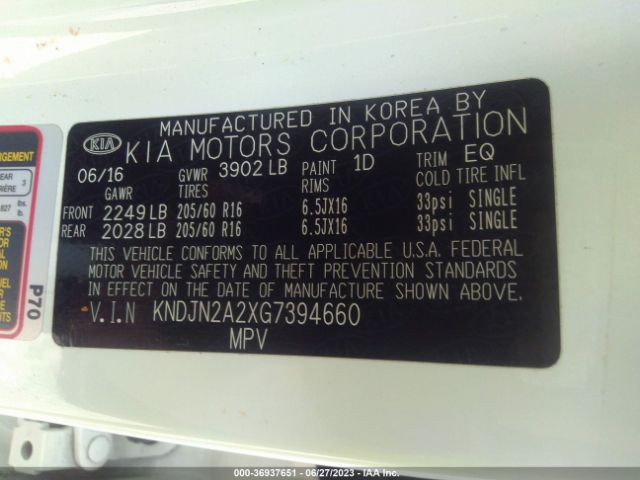 KNDJN2A2XG7394660 KIA Soul Base
