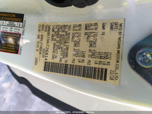 1N6BD0CT3KN726814 Nissan FRONTIER S
