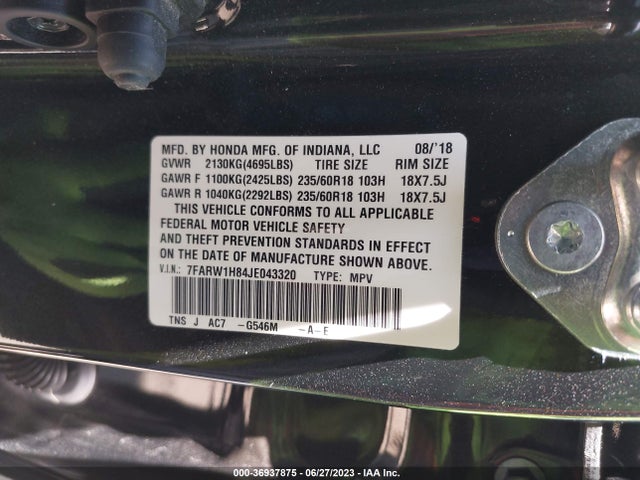 Honda Cr-v Ex-l 2018 7FARW1H84JE043320 Image 15
