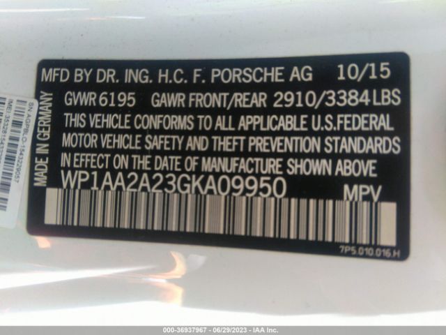 WP1AA2A23GKA09950 Porsche Cayenne
