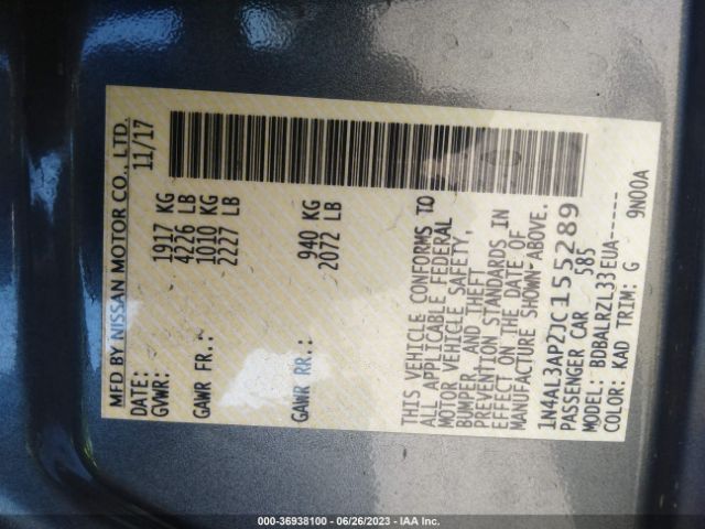 1N4AL3AP2JC155289 Nissan Altima 2.5 Sl