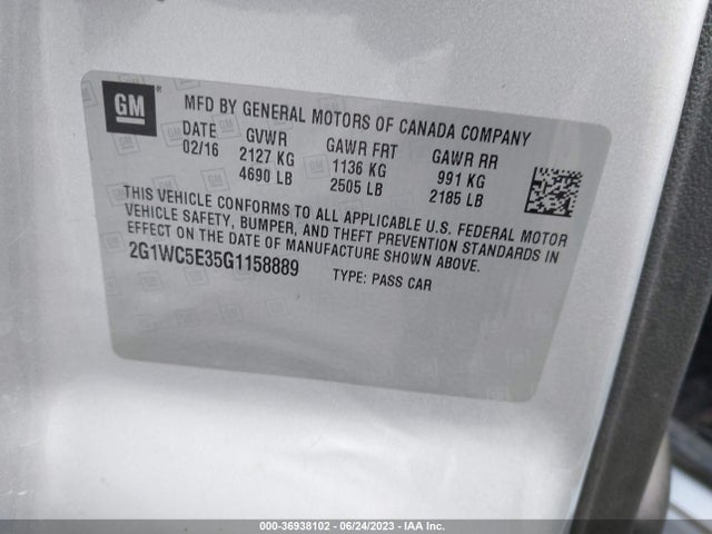 Chevrolet Impala Limited Ltz 2016 2G1WC5E35G1158889 Image 9