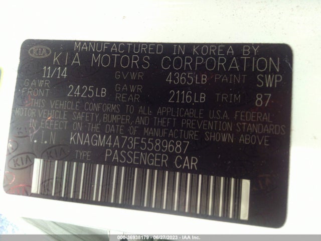 KIA Optima Lx 2015 KNAGM4A73F5589687 Image 15