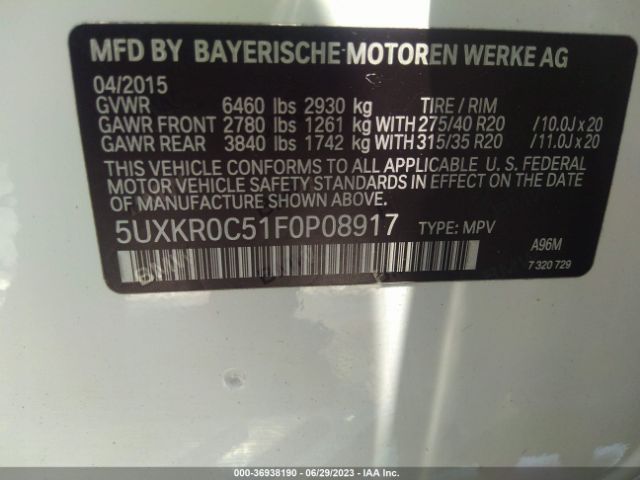 5UXKR0C51F0P08917 BMW X5 Xdrive35i