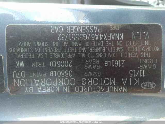 KNAFX4A67G5551732 KIA FORTE LX