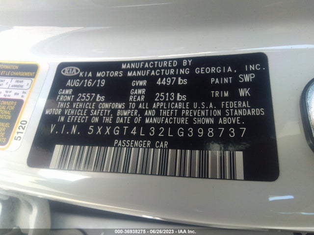 KIA Optima Lx 2020 5XXGT4L32LG398737 Image 15