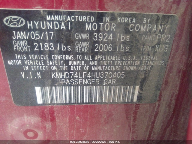 Hyundai ELANTRA SE 2017 KMHD74LF4HU370405 Image 15
