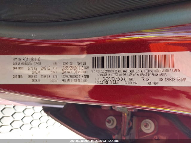 RAM 1500 Laramie 2020 1C6SRFJT9LN242441 Image 9