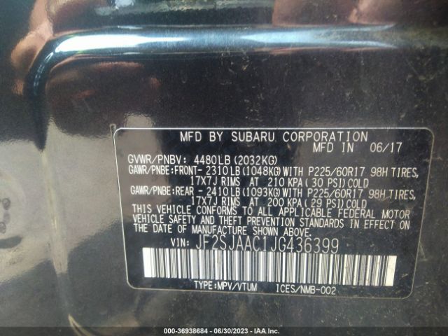 JF2SJAAC1JG436399 Subaru Forester