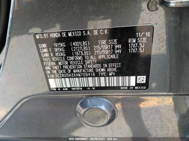 Honda HR-V LX 2017 3CZRU5H3XHM709416 Image 9