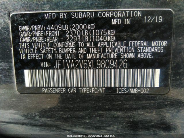 JF1VA2V6XL9809426 Subaru Wrx Sti Limited