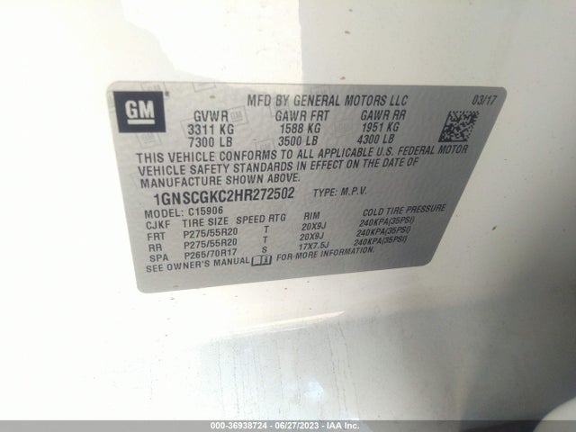 Chevrolet Suburban Ls 2017 1GNSCGKC2HR272502 Image 9