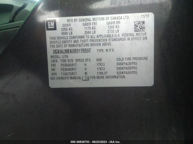 2GKALMEK6E6176597 GMC Terrain Sle