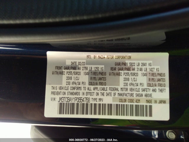 2023 Mazda CX-9, VIN: JM3TCBAY1P0654768