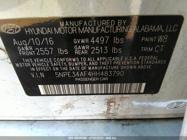 Hyundai Sonata Sport 2017 5NPE34AF4HH483790 Image 14